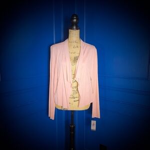 New! Sofia Jeans Pink Open Front Drapey Moto Jacket - Small